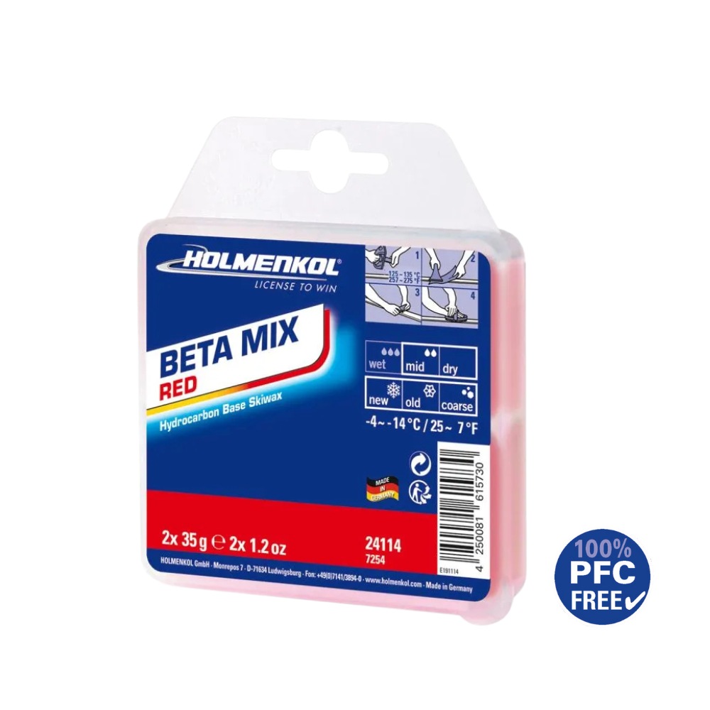 HOLMENKOL Beta Mix Red 滑行蜡（-14~-4℃） · 70g