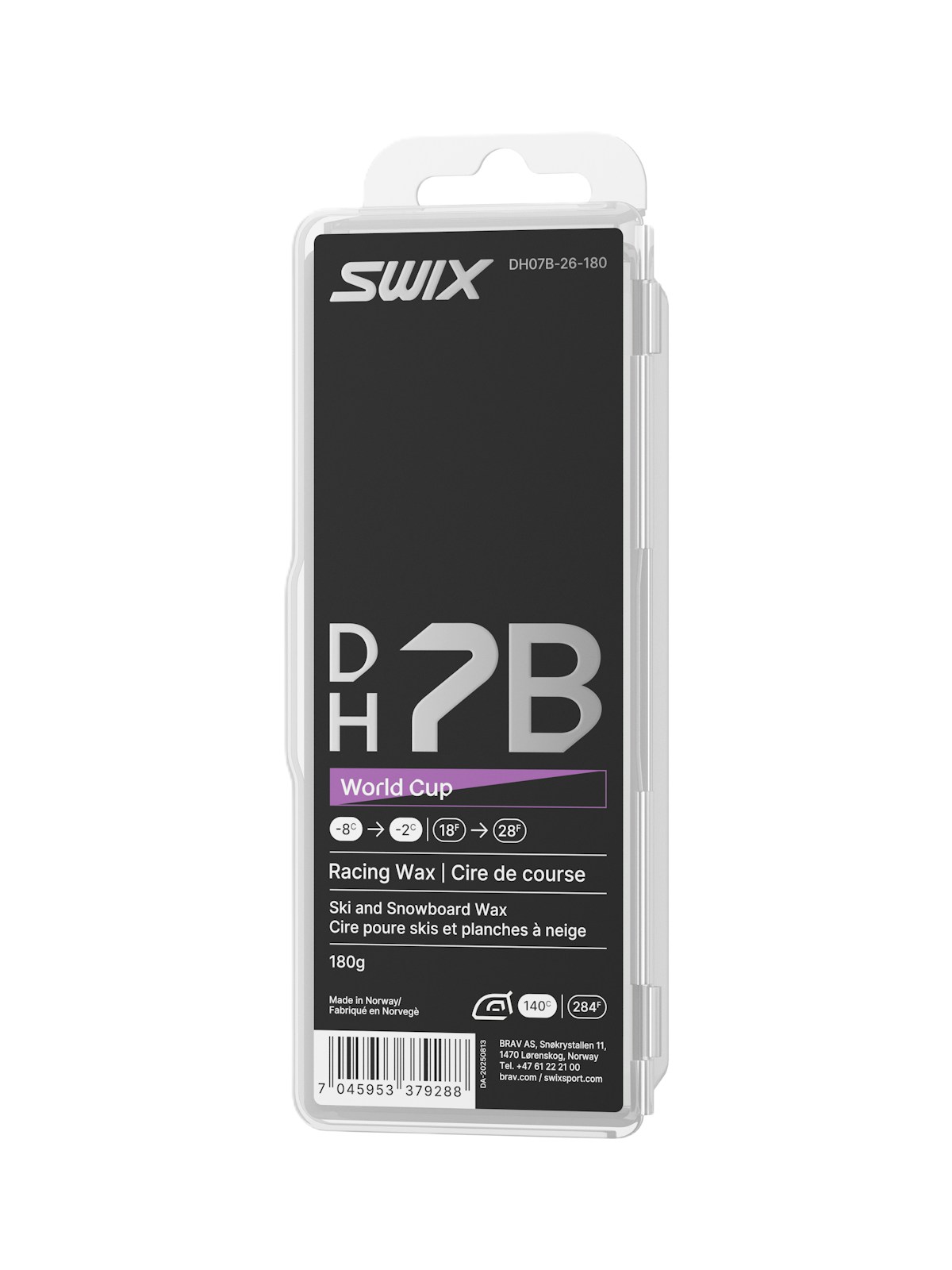 SWIX DH7黑色世界杯滑行蜡 DH07B-26-180